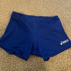asics blue spandex